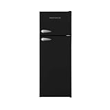 Respekta Retro-Kühlschrank mit Gefrierfach/in schwarz / 145 x 54 cm / 213 L Nutzinhalt/verstellbare…