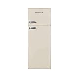 Respekta Retro-Kühlschrank mit Gefrierfach/in creme / 145 x 54 cm / 213 L Nutzinhalt/höhenverstellbare…