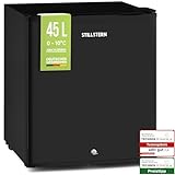 Stillstern Mini Kühlschrank E 45L mit Abtauautomatik, Schloss, Frostfach, Leise, Ideal für Küche, Büro,…