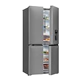 Exquisit Multi-Door Kühlschrank MD430-100-WS-200E inoxlook | 432 L Volumen | Multi Door Kühlschrank…