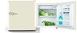 PKM Retro Mini Kühlschrank 46 Liter Kühlbox Tischkühlschrank kompakt in drei Farben (Creme)