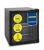 METRO Professional Mini-Kühlschrank GPC1046 mit Glastür - aus Glas und Edelstahl - für Zimmer Büro -…
