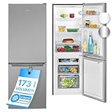 Bomann® Kühlschrank mit Gefrierfach 143cm hoch | Kühl Gefrierkombination 173L mit 3 Ablagen & 3 Schubladen…