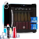 Klarstein Kühlschrank, Getränkekühlschrank mit Glastür, Minikühlschrank Lautlos mit 2 Ablagen & App-Steuerung,…