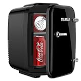 Tiastar Mini Tragbarer Kühlschrank,4 Liter /6 Dosen Getränke & Hautpflege Mini-Kühlschrank für Schlafzimmer,Auto,Büro…