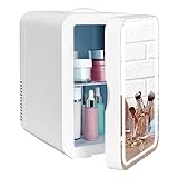 YU YUSING Mini Kühlschrank mit LED Spiegel 8 Liter, Kosmetik Kühlschrank mit LED Licht Make-Up Spiegel,…