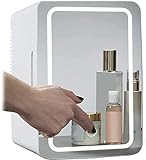 Btstil Mini Kosmetischer Kühlschrank, 8L Kühlschrank Tragbarer mit LED Make up Spiegel, 2 in 1 Auto…