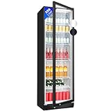 Bomann® Kühlschrank mit Glastür | Getränkekühlschrank abschließbar | 6 höhenverstellbare Ablagen | 30kg…