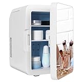 YU YUSING Mini Kühlschrank mit Spiegel 10 Liter, Kosmetik Kühlschrank mit Make-up-Spiegel, 12V/220V…