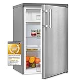 Exquisit Kühlschrank KS516-4-H-010D inoxlook | 120 l Nutzinhalt | 4-Sterne-Gefrieren | Innenbeleuchtung…