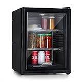 Klarstein Mini Kühlschrank mit Glastüre, Getränke, Snacks & Kosmetik, Klein & Leise, Verstellbare Ablagen,…