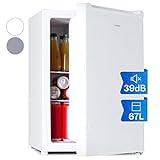 Klarstein Mini Kühlschrank, Retro Mini-Kühlschrank mit Gefrierfach, 67 Liter Getränkekühlschrank Klein…