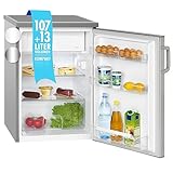Bomann Kühlschrank mit Gefrierfach | Getränkekühlschrank mit 120L Nutzinhalt und 2 Glasablagen | Türanschlag…