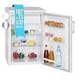 Bomann® Kühlschrank mit Gefrierfach | Getränkekühlschrank mit 120L Nutzinhalt und 2 Glasablagen | Türanschlag…