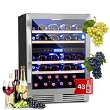 Klarstein Einbau-Weinkühlschrank, 2 Zonen Getränkekühlschrank Klein, Kleiner Weinschrank 129L, Wein-Kühlschrank…
