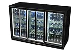 Glastür-Kühlschrank 90 x 135 x 52 cm schwarz | Getränkekühlschrank mit Schiebetür, Flaschenkühlung,…