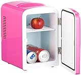 Rosenstein & Söhne Dosenkühlschrank: Mini-Kühlschrank AC/DC, 12/230V 4l, mit Warmhalte-Funktion, pink…