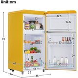 Ulife Table Top Kühlschrank BCD-100C, 91 cm hoch, 45 cm breit, Gesamtvolumen 72 Liter, [Energieklasse…