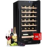 Klarstein Weinkühlschrank Barossa 29 Uno, für 28 Standardflaschen á 0,75l,Wein Flaschenkühlschrank Weintemperierschrank…