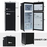 OKWISH Kühlschrank BCD-102, 105 cm hoch, 41 cm breit, Türregale und Glasregale. 181 kWh/Jahr, -27°C…