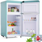 REDOM Kühlschrank BCD-100C, 91 cm hoch, 45 cm breit, Retro-Kühlschrank oberer und unterer Doppeltür-Kühlschrank